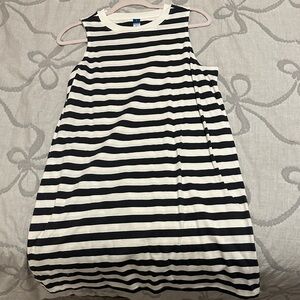 Nautical Striped Dress in Black and White